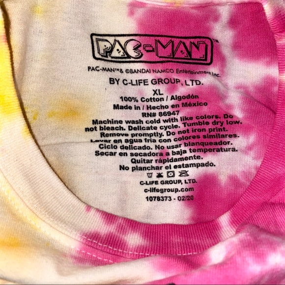 NWT Pacman Tie Dye Crop Top TShirt XL - Picture 4 of 4